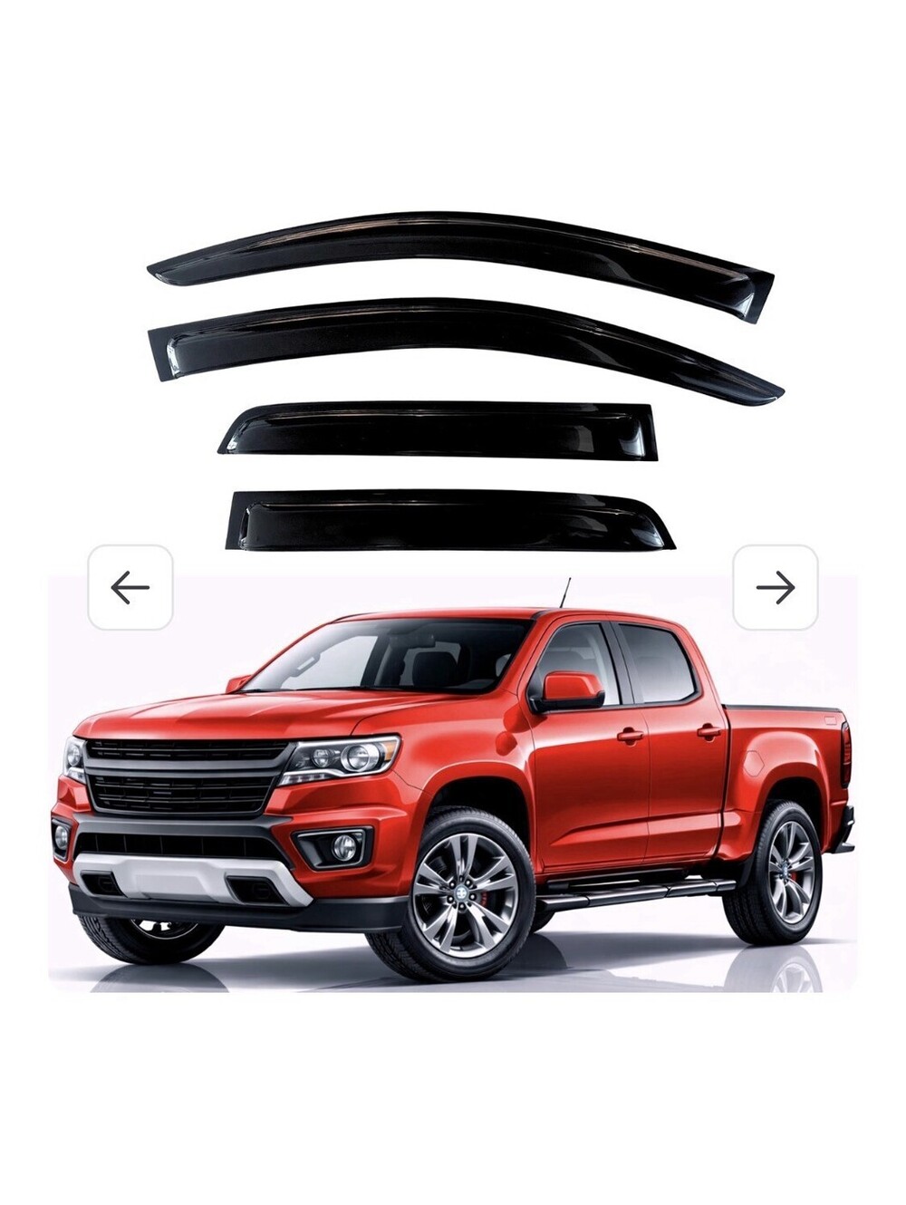 Rain Guards Fit for 2015-2022 Chevy Colorado Crew Cab, Out-Channel Window Visors